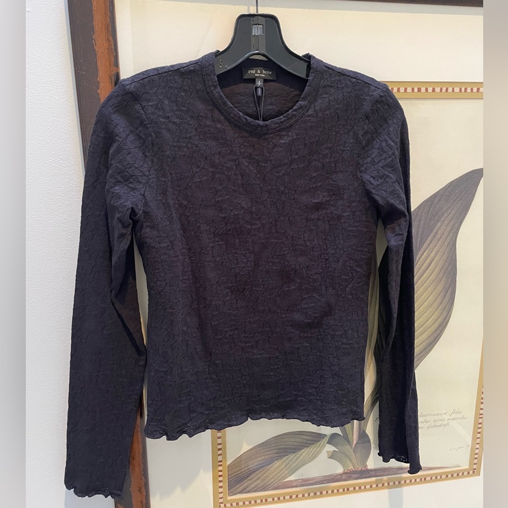 Rag and Bone Black Gemma Tee
